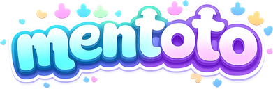 Logo mentoto berwarna biru teknologi